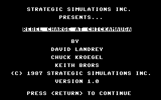Rebel Charge At Chickamauga screenshot 2 for Commodore 64